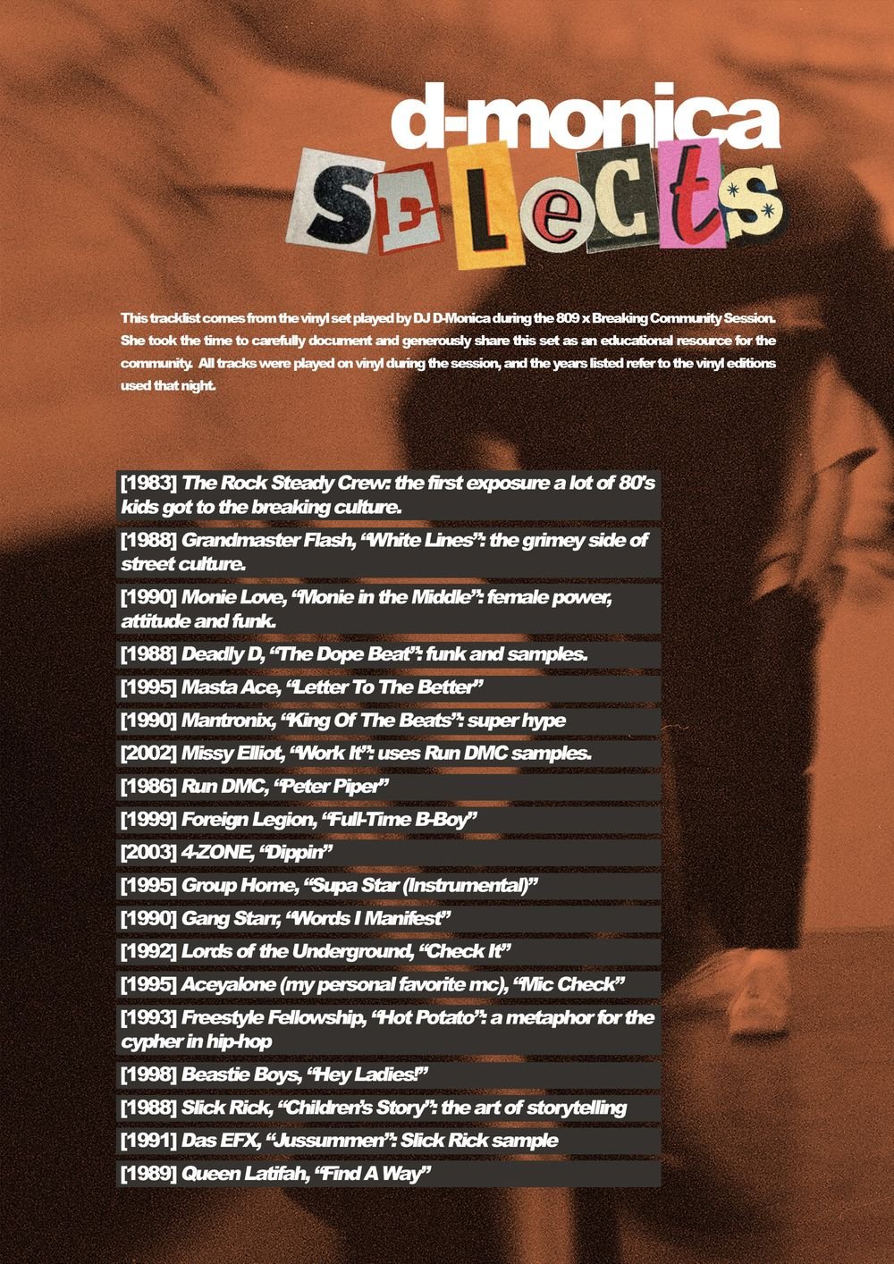 d-monica Selects, tracklist page 1